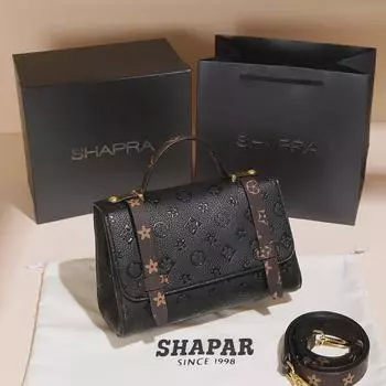 Женская черная сумка через плечо с цветочным принтом 2025 года — стильный европейский и американский роскошный квадратный дизайн 28*12*22 cm чёрный