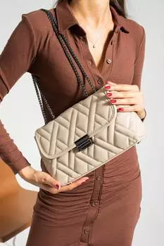 Женская черная сумка через плечо с перекрестным цепочным ремешком и стеганым узором, роскошная кожаная сумка