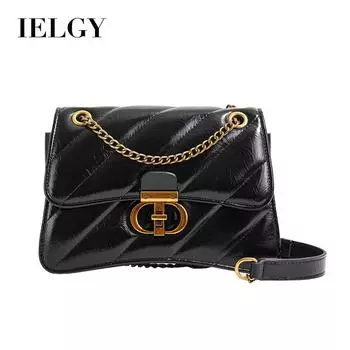 Женская черная сумка в виде песочных часов IELGY, модная универсальная сумка-мессенджер на цепочке, популярная простая повседневная сумка чёрный