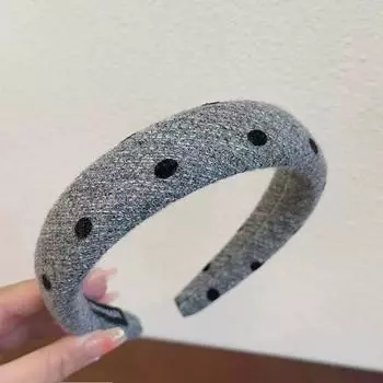 Женская черная точечная толстая губчатая повязка для волос для девочек корейские обручи для волос женские взрослые аксессуары для волос осенние повязки на голову Size fits all