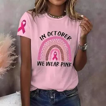 Женская цветная 3D-печатная свободная футболка с круглым вырезом и коротким рукавом S