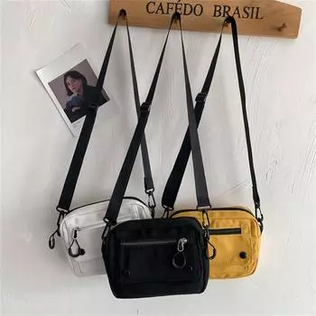 Женская цветная повседневная сумка на открытом воздухе, холст, сумка на молнии, сумка через плечо жёлтый