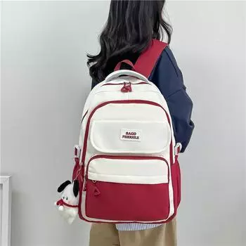 Женская цветная школьная сумка для колледжа, большой вместительный дорожный рюкзак для учащихся старших классов средней школы зелёный
