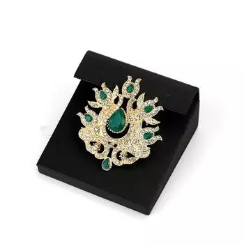 Женская цветочная брошь в стиле ретро золотого цвета, белый кристалл, этнические банкетные винтажные украшения красный