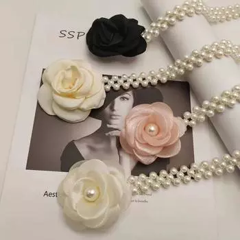 Женская цветочная цепочка на талию, аксессуары, ароматные цветы, жемчужный пояс, декоративная юбка, свитер, стильная цепочка на талию as the picture