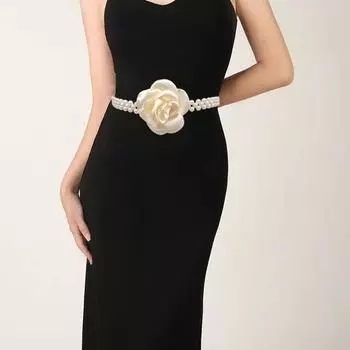 Женская цветочная цепочка на талию, аксессуары, ароматные цветы, жемчужный пояс, декоративная юбка, свитер, стильная цепочка на талию