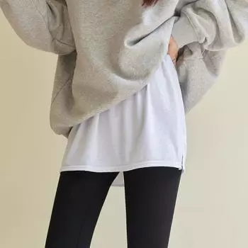 Женская декоративная юбка, толстовка, низ, универсальная маленькая занавеска для ягодиц, имитация двухкомпонентной многослойной подгибки для прикрытия ягодиц One Size белый
