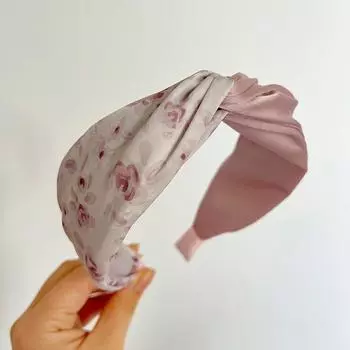 Женская Девичья Шелковый Сатин Тай-дай Цветочный Узел Повязка на Голову Ободок Взрослые Аксессуары для Волос Украшения для Волос