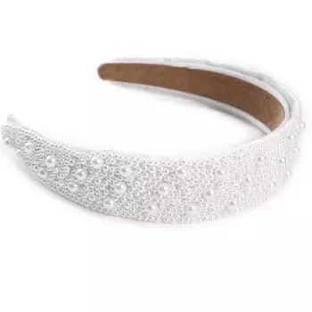 Женская Девушка Барочный Жемчуг Стеклянные Бусины Стразы Повязка на Голову Ободок Взрослые Аксессуары для Волос