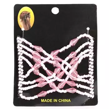 Женская Девушка Магия Легкие Бусины для Волос Слайд Эластичная Расческа Зажим Растягивающаяся Заколка для Волос Розовая розовый