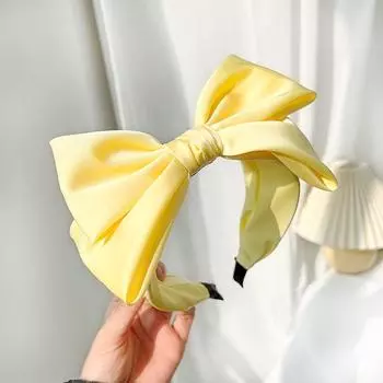 Женская Девушки Весна Красочный Шелковый Сатиновый Бант Повязка на Голову Ободок Взрослые Аксессуары для Волос Ювелирные Изделия для Волос