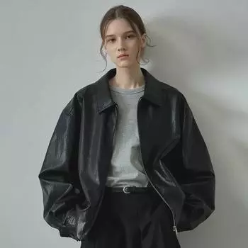 Женская дизайнерская кожаная куртка с узором - топ в стиле Niche Medium коричневый