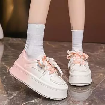 Женская дизайнерская обувь, осенние новые трендовые градиентные модные женские кроссовки с увеличенной толстой подошвой, женская повседневная спортивная обувь 35