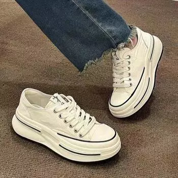 Женская дизайнерская обувь Женская обувь на платформе Модная парусиновая обувь для скейтбординга Женская классическая парусиновая обувь на шнуровке Кроссовки Женские 35