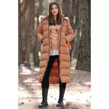 Женская длинная надувная куртка