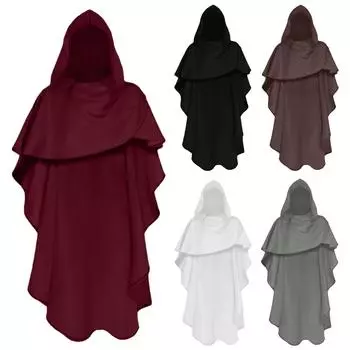 Женская длинная накидка с капюшоном для взрослых, близко к коже, идеальный плащ-невидимка, костюмы для коктейльной вечеринки на Хэллоуин L чёрный