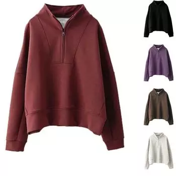 Женская длинная толстовка на молнии, легкая свободная повседневная толстовка с длинным рукавом L бежевый