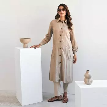 Женская длинная туника с карманами