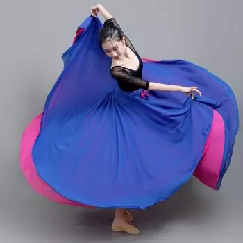 Женская длинная юбка для танца живота длинная юбка для танцевальной практики длинная юбка однотонная танцевальная юбка XL