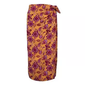 Женская длинная юбка Juthess с цветочным принтом цвета охры LA PETITE ETOILE S пастельный оранжевый