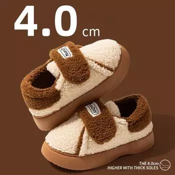 Женская домашняя обувь на меху, мокасины из пены с эффектом памяти, зимние теплые домашние туфли из искусственной замши на флисовой подкладке с противоскользящей подошвой, домашние лоферы 36-37