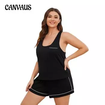 Женская домашняя одежда больших размеров, летние однотонные подтяжки, шорты, женские пижамы 1XL чёрный