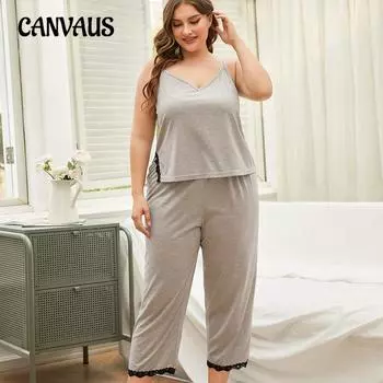 Женская домашняя одежда большого размера, весенне-летний сексуальный пижамный комплект на слинге