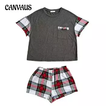 Женская домашняя одежда, летние удобные повседневные шорты с короткими рукавами, пижамный костюм S темно серый