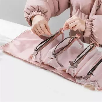 Женская дорожная косметичка Женская сетчатая косметичка Косметичка Косметичка Кисти для макияжа Органайзер для хранения помады фиолетовый