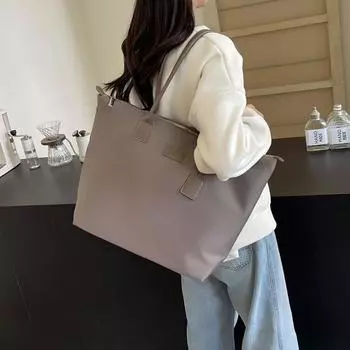 Женская дорожная сумка, большая вместительная сумка через плечо, однотонная сумка через плечо, большая сумка серый