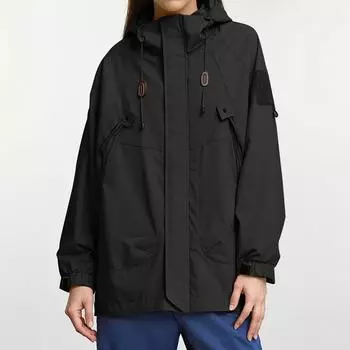 Женская дождевая куртка Легкая водонепроницаемая ветровка Свободного кроя Дождевик Одежда для походов с капюшоном Большого размера XL
