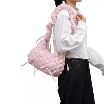 Женская дутая сумка-тоут Мягкая дутая сумка-хобо Стеганая сумка-бантик Дорожная сумка для улицы