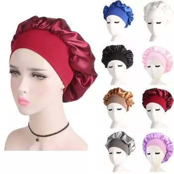 Женская двойная атласная ночная шапочка для ухода за волосами, шапочка для химиотерапии, выпадение волос One Size