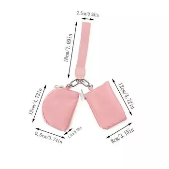 Женская двойная сумка на запястье, портативный брелок, кошелек для монет, мини-кошелек для женщин, карман для монет розовый