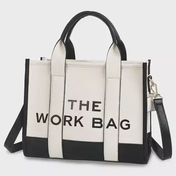 Женская двухцветная сумка через плечо - модная сумка через плечо из искусственной кожи для работы 33x15x26 cm белый