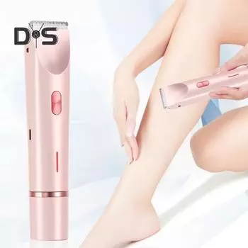 Женская двухголовая электробритва USB-перезаряжаемая IPX7 водонепроницаемая портативная дорожная бритва для лица, тела, зоны бикини, рук, ног, эпилятор, триммер розовый
