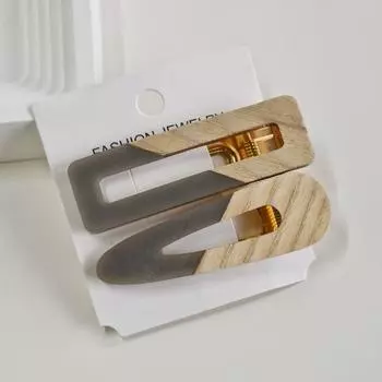 Женская двухкомпонентная заколка с цветным блоком и полым узором, милая, с индивидуальностью, боковая заколка-клипса типа «утиный клюв», заколка для челки «у моря», женский подарок, заколка для волос Size fits all