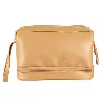 Женская двухслойная косметичка Основная сумка большой емкости Нижняя сумка для хранения кистей для макияжа с внутренней белый