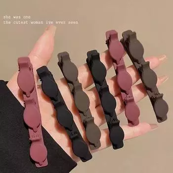 Женская двухслойная плетеная шпилька для волос: Боковая заколка с матовым покрытием для челок и укладки волос в стиле «высокий череп»