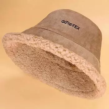 Женская двусторонняя флисовая рыбацкая шапка с вышивкой, осенне-зимняя толстая теплая шапка для бассейна, универсальные кепки с большой окружностью головы бежевый