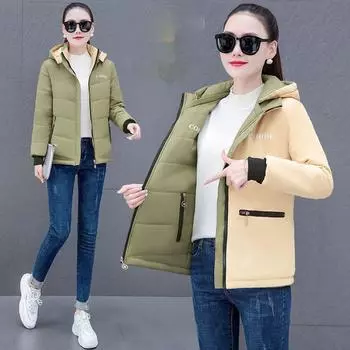 Женская двусторонняя верхняя одежда, пуховая куртка с хлопковой подкладкой, женские свободные осенне-зимние женские пальто, утолщенные студенческие куртки с хлопковой подкладкой XXXXXL