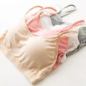 Женская дышащая короткая майка на бретельках с подкладкой на груди, беспроводной нижнее белье, бюстгальтер M белый