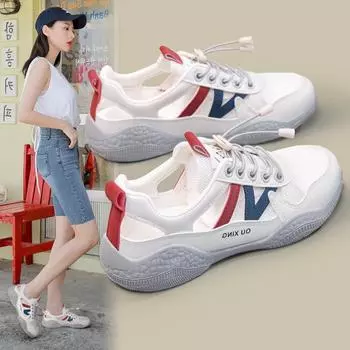 Женская дышащая летняя модная повседневная обувь с полой сеткой, дышащая спортивная обувь 35 бежевый