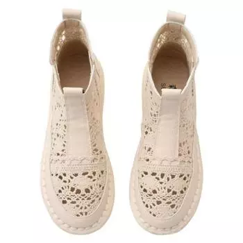 Женская дышащая сетчатая летняя обувь на шнуровке для ходьбы на мелкой подошве, новая однотонная нескользящая повседневная обувь 2024 года, спортивная обувь на плоской подошве, весна-осень 36 белый