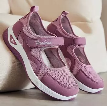 Женская дышащая удобная обувь, полые трикотажные кроссовки, женская обувь, обувь для вождения 41 красный