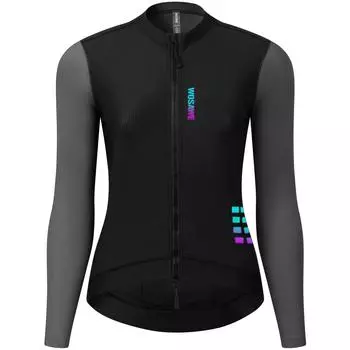Женская джерси для езды на велосипеде с длинными рукавами, дышащая, быстросохнущая, светоотражающая, для горного велосипеда L серый