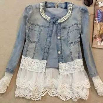 Женская джинсовая куртка, модное шифоновое тонкое повседневное пальто 5XL синий