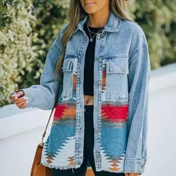 Женская джинсовая куртка осень-зима, новый дизайн, женская одежда, джинсовое шерстяное пальто, куртка в стиле ретро, повседневный тренд M синий