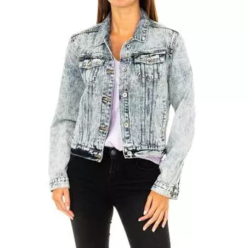 Женская джинсовая куртка с потертостями и застежкой на пуговицы G50654CR XXS синий