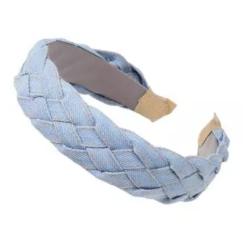 Женская джинсовая повязка на голову с широким узлом, обруч для волос с широкими полями, повязка для волос в стиле ретро, повседневные вечерние аксессуары для волос F